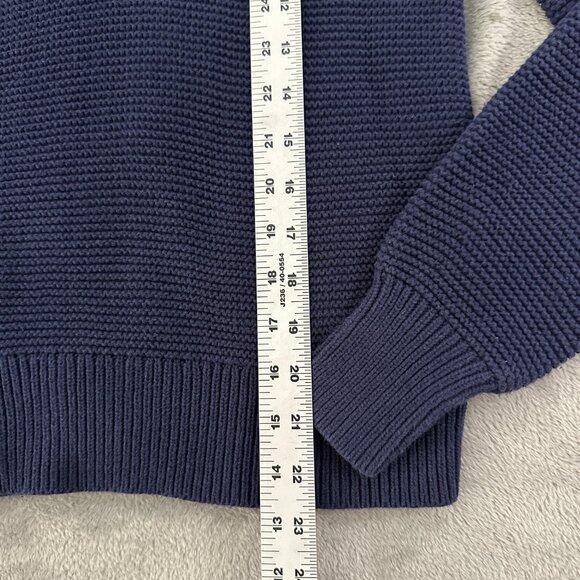 Gap Logo Sweater Knit Crochet Navy Blue XS Popover Long Sleeve - Picture 4 of 7